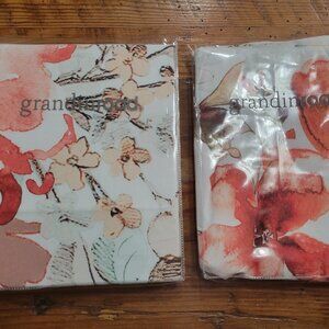 Grandinroad Oleana Floral Cotton Pillowcase Sham Standard 26” x 20” Set of 2